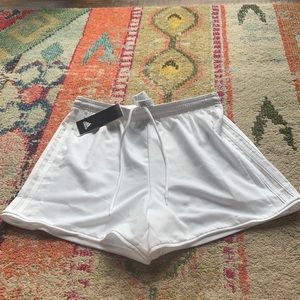 Unisex White running shorts